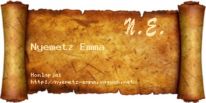 Nyemetz Emma névjegykártya